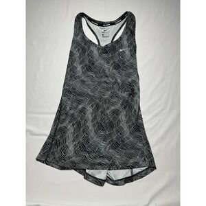 NIKE Dri Fit Running Womens‎ Racerback Tank Top Black White Size Large